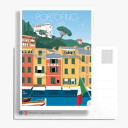 Carte Postale ''Portofino, Le port''