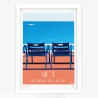 Affiche d'art signée à la main par Eric Garence ''Nice, Nos 2 Chaises Bleues''