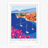 Affiche d'art signée à la main par Eric Garence ''Villefranche-sur-Mer''