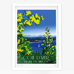 Affiche d'art signée à la main par Eric Garence ''La Route du Mimosa''