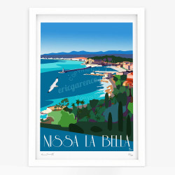 Affiche d'art signée à la main par Eric Garence  ''Nissa La Bella''