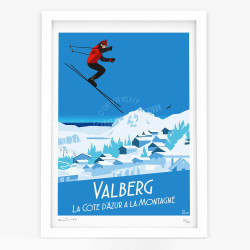 Affiche d'art signée à la main par Eric Garence "Valberg"