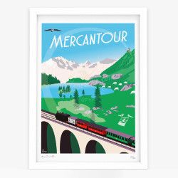 Affiche d'art signée à la main par Eric Garence ''Le Mercantour, le loup et l'agneau''