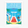 Affiche d'art signée à la main par Eric Garence ''L'été à Cannes''