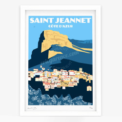 Affiche d'art signée à la main par Eric Garence "Saint-Jeannet, le Baou"