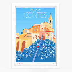 Affiche d'art signée à la main par Eric Garence "Contes"