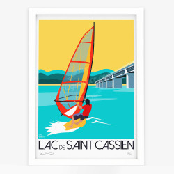 Affiche d'art signée à la main par Eric Garence "Lac de St Cassien"