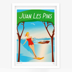 Affiche d'art signée à la main par Eric Garence "Juan-Les-Pins"