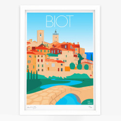 Affiche d'art signée à la main par Eric Garence "Biot"