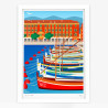 Affiche d'art signée à la main par Eric Garence "Le Port de Nice et Lou Passagin"