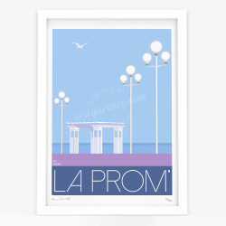 Affiche d'art signée à la main par Eric Garence "Nice, La Prom"