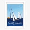 Affiche d'art signée à la main par Eric Garence "Les Régates en Baie de Cannes"
