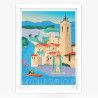 Affiche d'art signée à la main par Eric Garence "La Colle-sur-Loup"