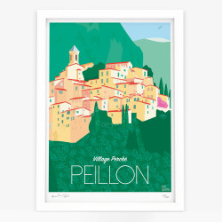Affiche d'art signée à la main par Eric Garence "Peillon"