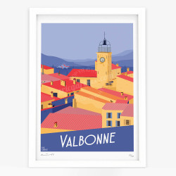 Affiche d'art signée à la main par Eric Garence "Valbonne"