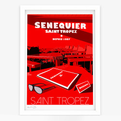 Affiche d'art signée à la main par Eric Garence "Karl at Senequier"