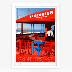 Affiche d'art signée à la main par Eric Garence "Genevieve Asse à Senequier"