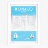 Affiche d'art signée à la main par Eric Garence "Monaco, Le musée océanographique"
