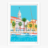 Affiche d'art signée à la main par Eric Garence "Le Port de Sanary-sur-Mer"
