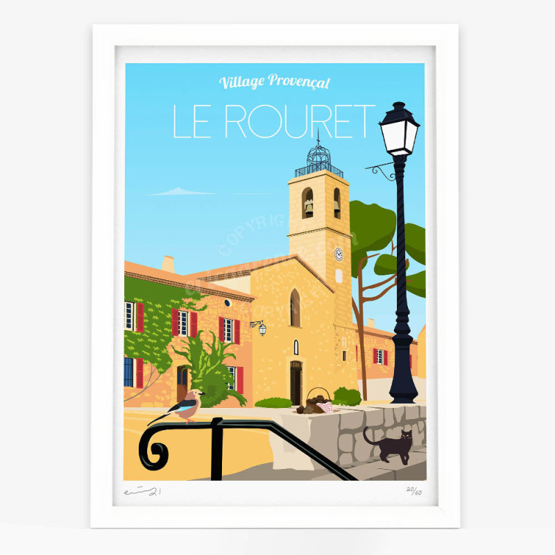 Affiche d'art signée à la main par Eric Garence "Le Rouret et le marché aux Truffes" Affiche d'art signée à la main par Eric Garence "Le Rouret et le marché aux Truffes"