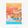 Affiche d'art signée à la main par Eric Garence "Villeneuve-Loubet en Automne"