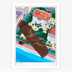 Affiche d'art signée à la main par Eric Garence "Exposition "Nice, Ma ville, Mon Quartier" au Musée Masséna"