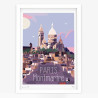 Affiche d'art signée à la main par Eric Garence "Paris, Montmartre et ses chats"