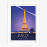 Affiche d'art signée à la main par Eric Garence "Paris, La Tour Eiffel par une soirée de printemps"