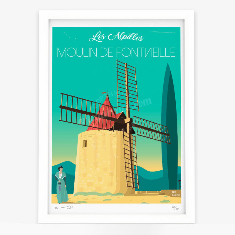 Affiche d'art signée à la main par Eric Garence "Le Moulin de Fontvielle" Affiche d'art signée à la main par Eric Garence "Le Moulin de Fontvielle"