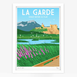 Affiche d'art signée à la main par Eric Garence "La Garde - Espace Nature du Plan"