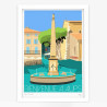 Hand signed art poster "Bienvenue à Aups" by Eric Garence