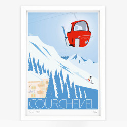 Affiche d'art signée à la main par Eric Garence "Luxe à Courchevel"