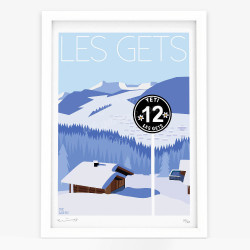 Affiche d'art signée à la main par Eric Garence "Les Gets, Black Magic Track"