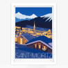 Affiche d'art signée à la main par Eric Garence "Saint-Moritz"