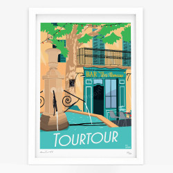 Affiche d'art signée à la main par Eric Garence "Tourtour, Way of Life"