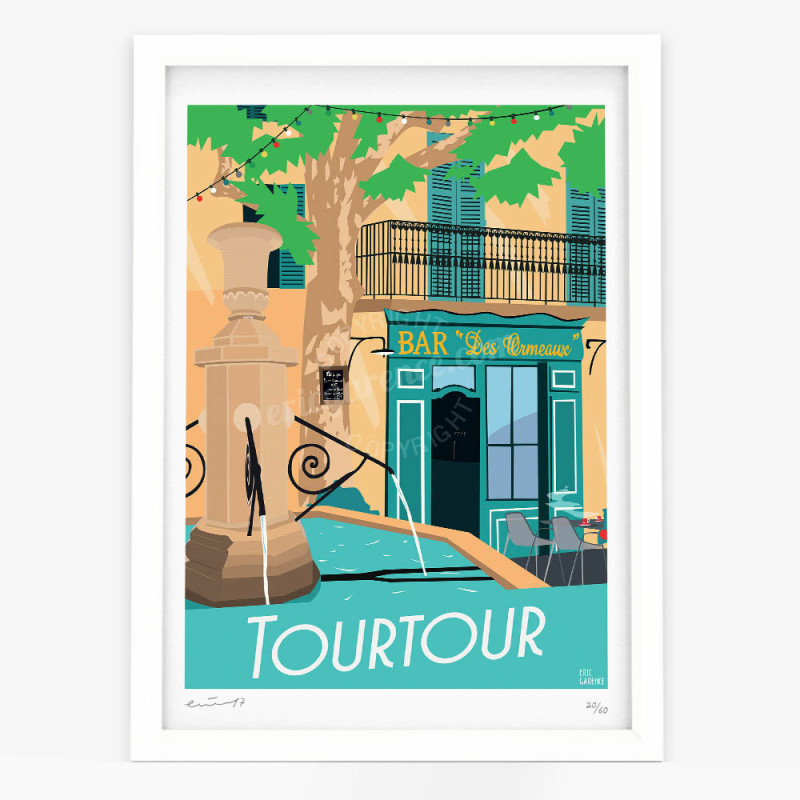 Affiche d'art signée à la main par Eric Garence "Tourtour, Way of Life" Affiche d'art signée à la main par Eric Garence "Tourtour, Way of Life"