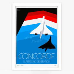 Affiche d'art signée à la main par Eric Garence "Le Concorde"