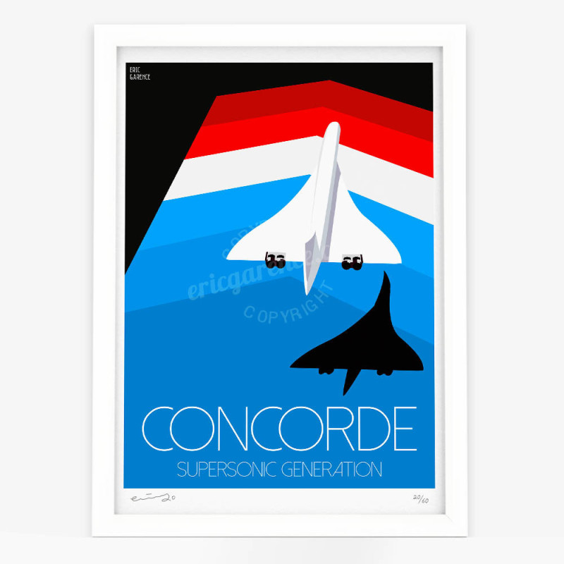 Affiche d'art signée à la main par Eric Garence "Le Concorde" Affiche d'art signée à la main par Eric Garence "Le Concorde"