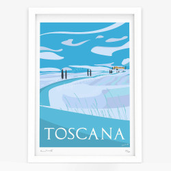 Affiche d'art signée à la main par Eric Garence "La Toscane en hiver"