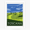 Affiche d'art signée à la main par Eric Garence "La Toscane au printemps"