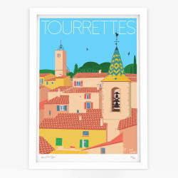 Affiche d'art signée à la main par Eric Garence "Tourrettes, var"