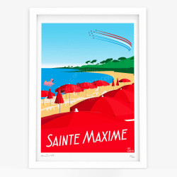 Affiche d'art signée à la main par Eric Garence "Sainte-Maxime"
