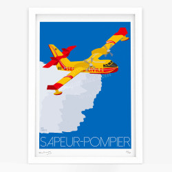 Affiche d'art signée à la main par Eric Garence "Canadair"