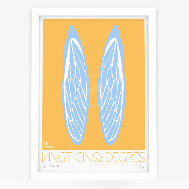 Hand signed art poster "La cigale, La provence" by Eric Garence Hand signed art poster "La cigale, La provence" by Eric Garence