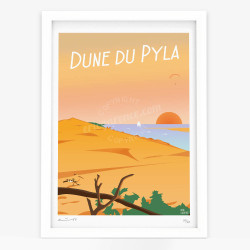 Affiche d'art signée à la main par Eric Garence "Dune du Pilat"