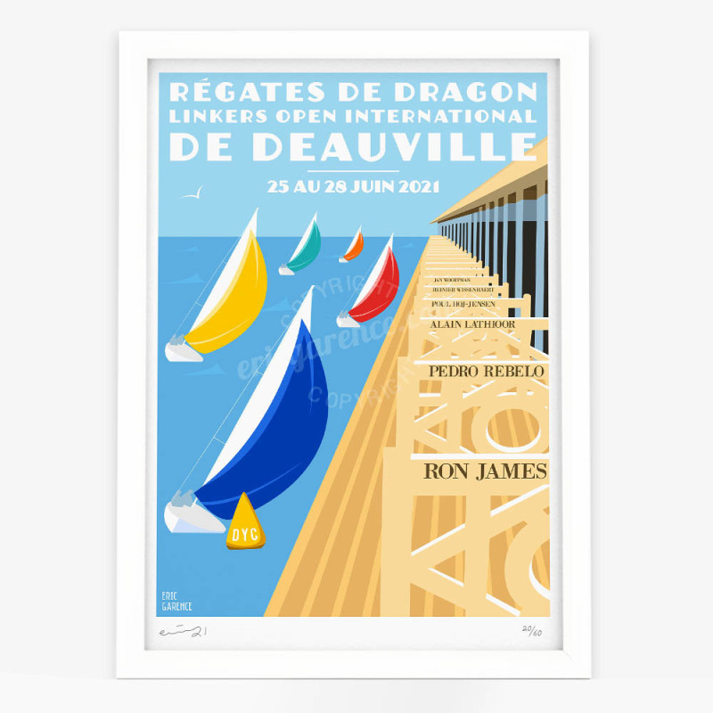 Affiche d'art signée à la main par Eric Garence "Régates de Deauville, 2021" Affiche d'art signée à la main par Eric Garence "Régates de Deauville, 2021"