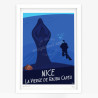 Affiche d'art signée à la main par Eric Garence "Nice, La vierge noire de rauba capeu"