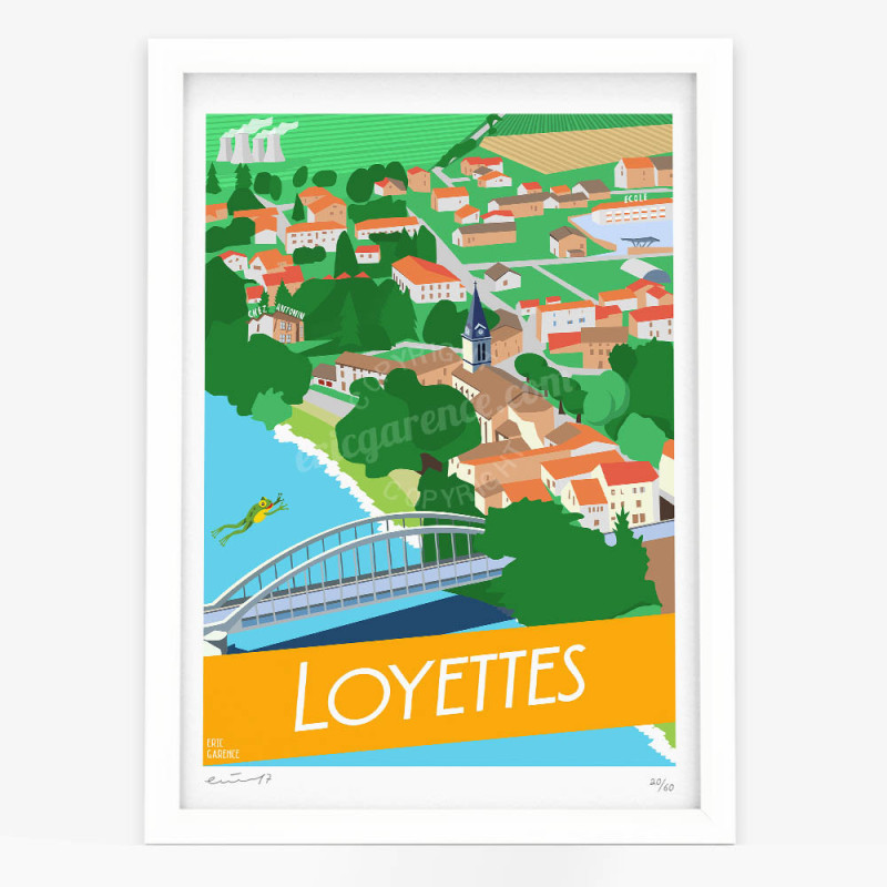 Affiche d'art signée à la main par Eric Garence "Loyettes" Affiche d'art signée à la main par Eric Garence "Loyettes"