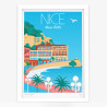 Hand signed art poster "Nice, Le quai des Etats-Unis" by Eric Garence