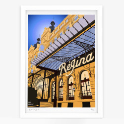 Affiche d'art signée à la main par Eric Garence "Nice, Le Régina"